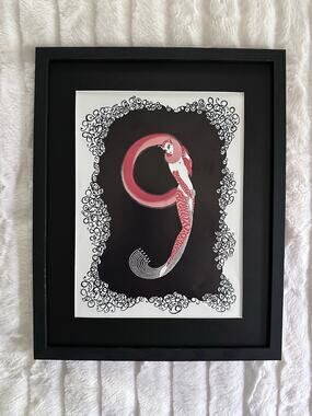 Framed Erte " Number 9 " From the Numeral Suite 11x14